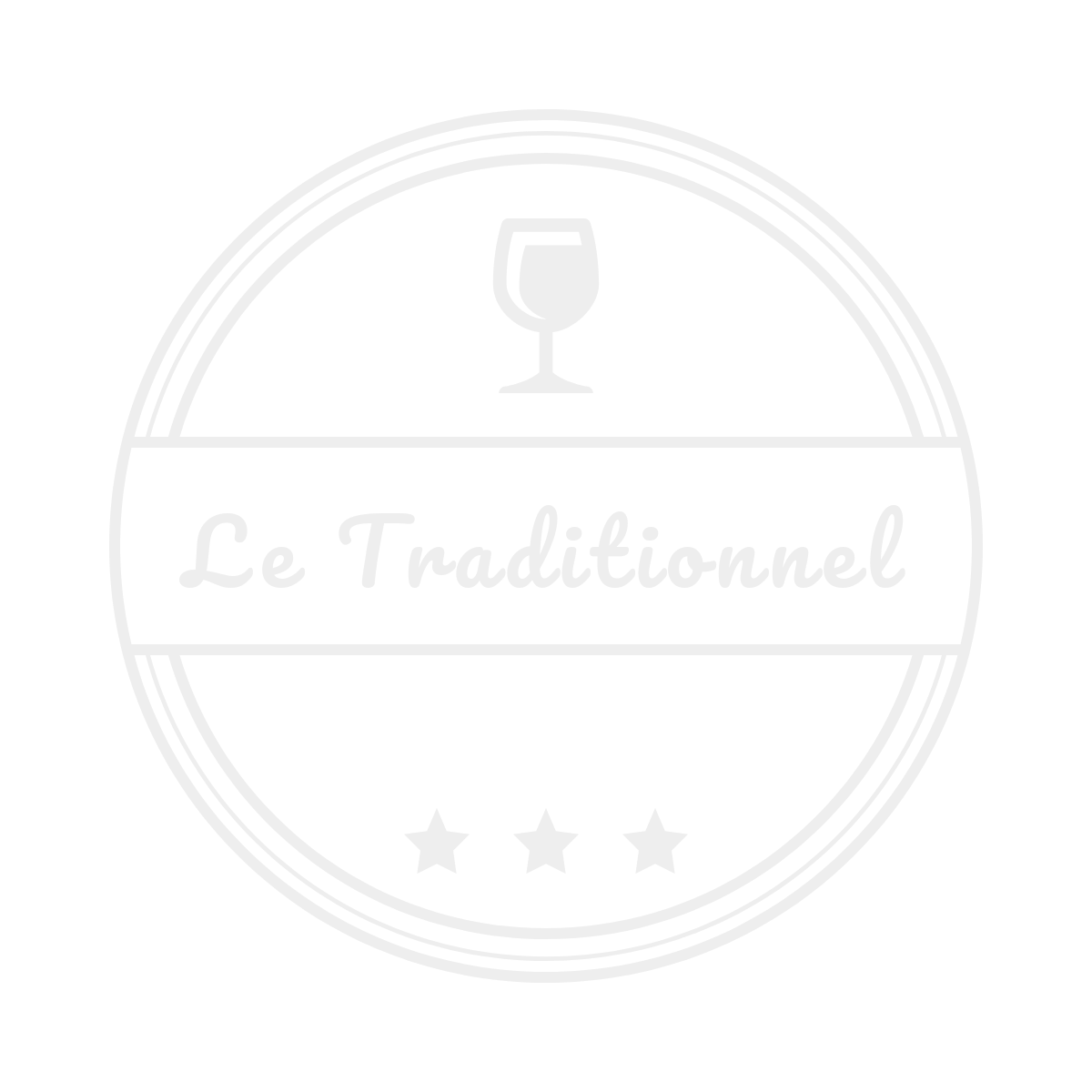 logo du traditionnel avec un verre de vin et 3 etoile dessus